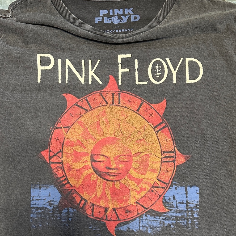Lucky Brand Black Pink Floyd Sun Graphic Tee